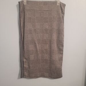 See You Monday Black and Gray Plaid Pencil Skirt